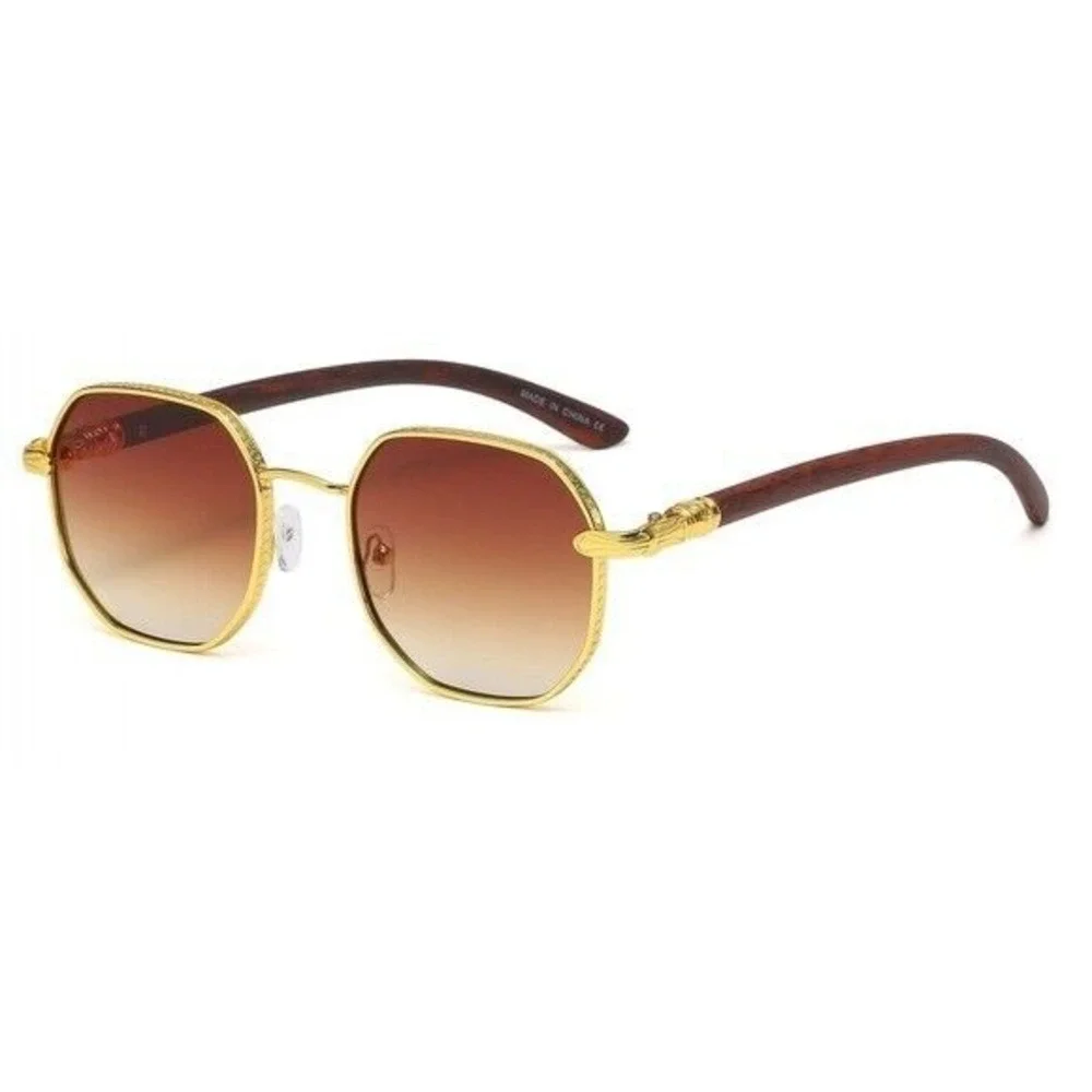 Men Sunglasses Brown Gradient Lens Hip Hop‎ Street Wear Trendy Round Classic New